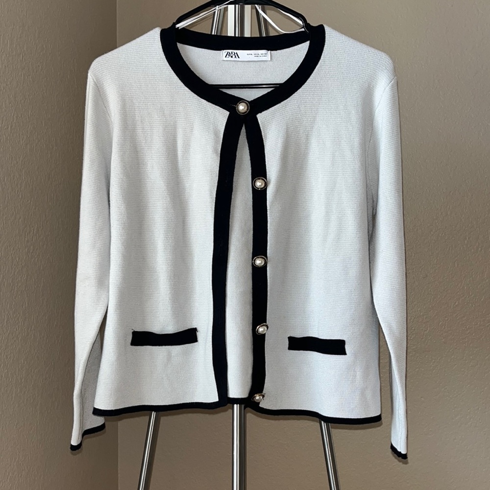 Zara Contrast knit cardigan